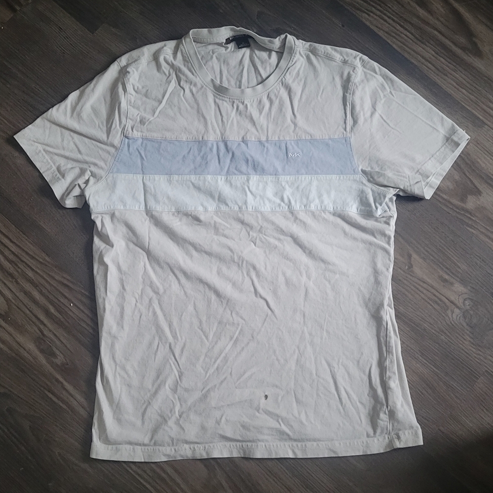 Michael Kors Classic Embroidered Authentic Striped Soft Cotton T-Shirt